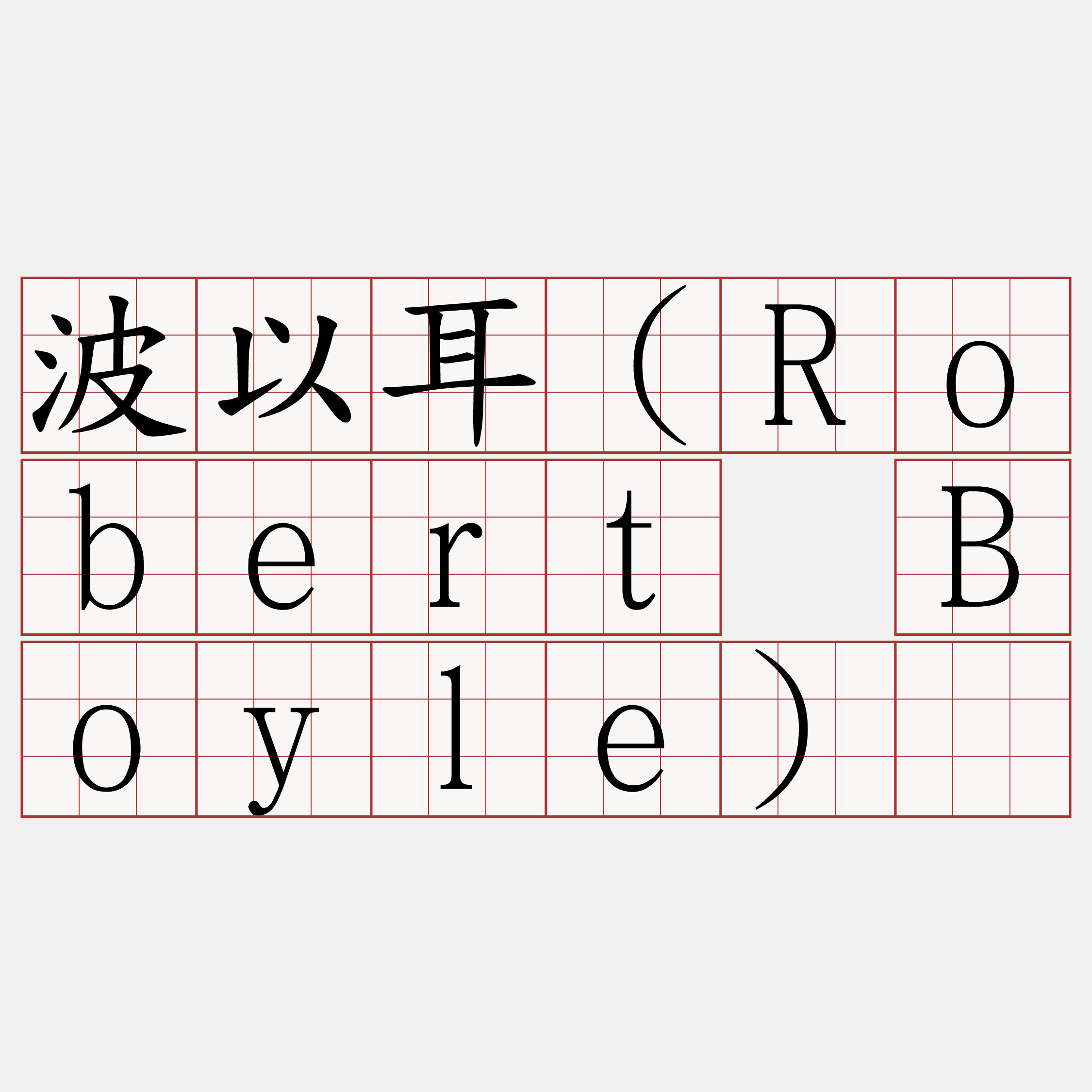 波以耳（Robert Boyle）​